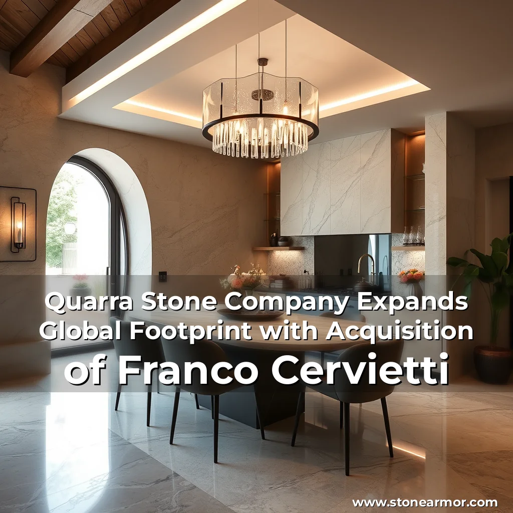Artistic representation for Quarra Stone Company Expands Global Footprint with Acquisition of Franco Cervietti